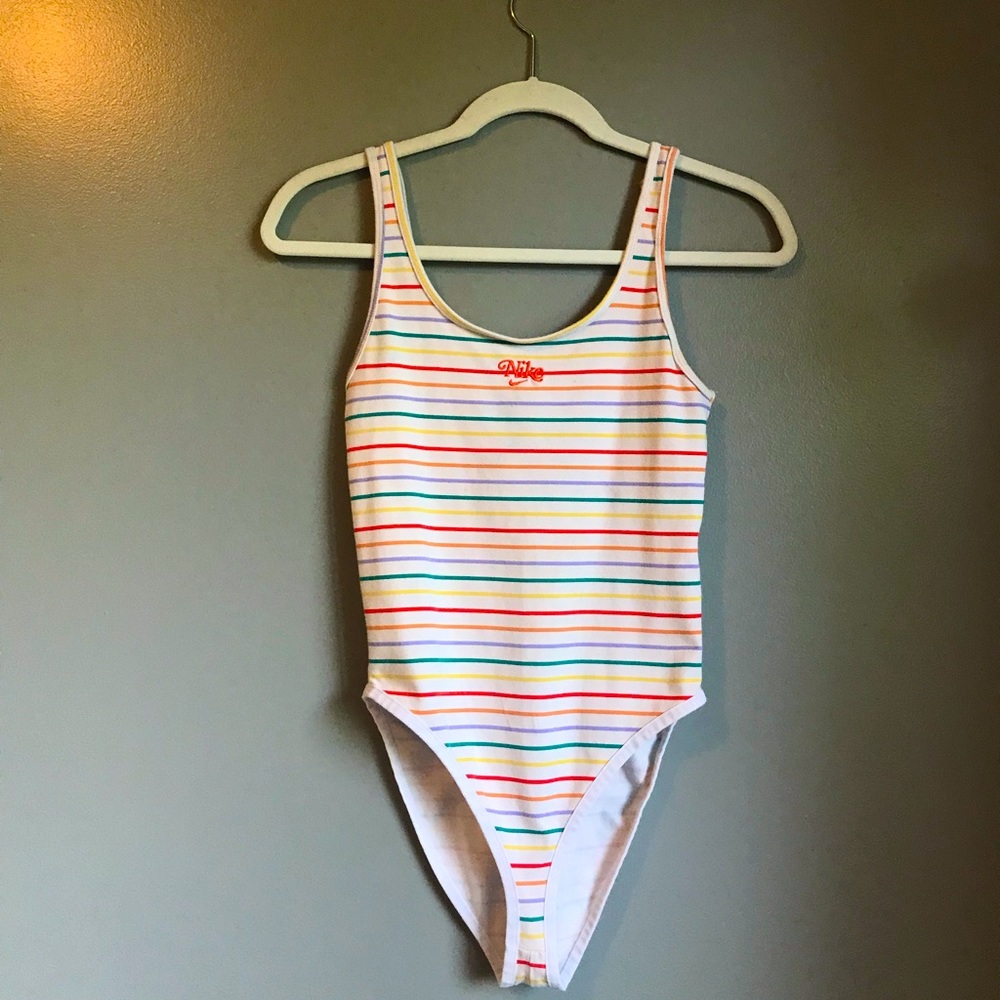 Nike striped bodysuit! Women’s xs